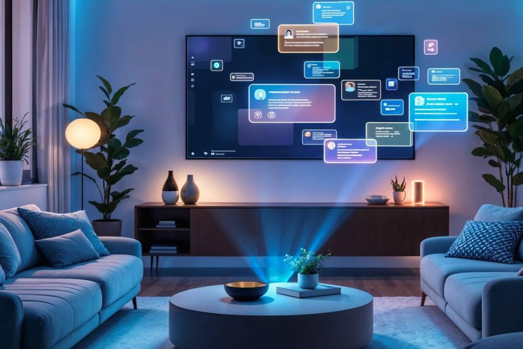 Modern IPTV setup in a UAE home with streaming on smart devices