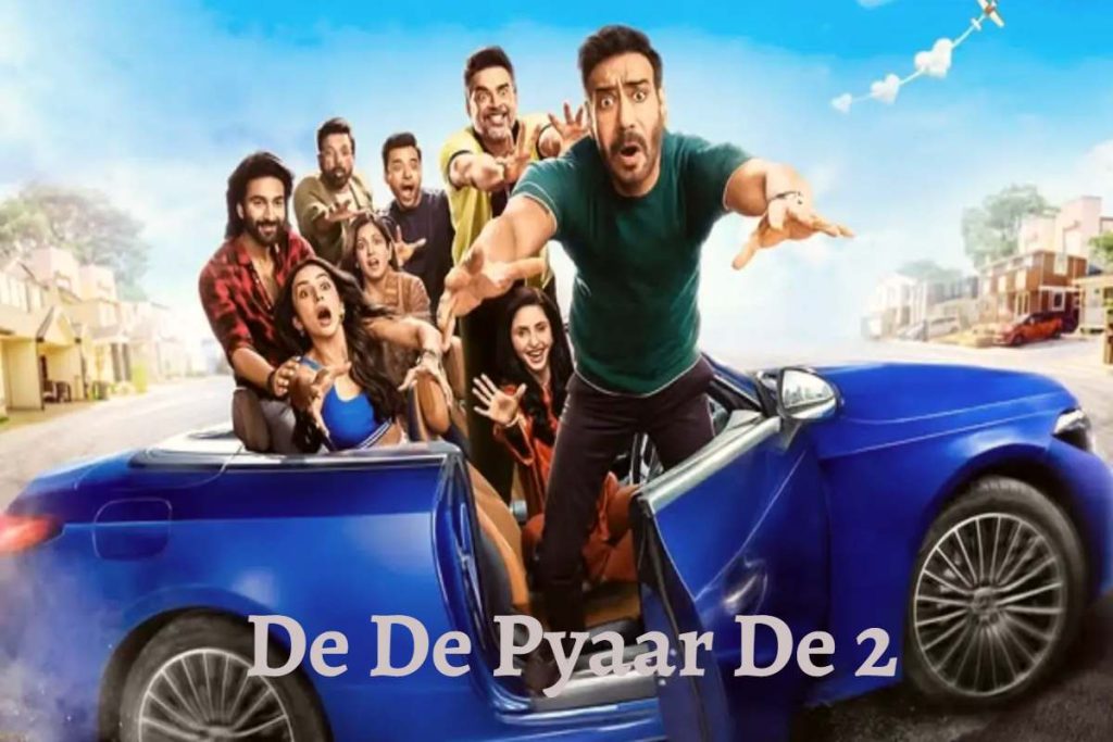 De De Pyaar De 2 movie poster showing Ajay Devgn and cast.