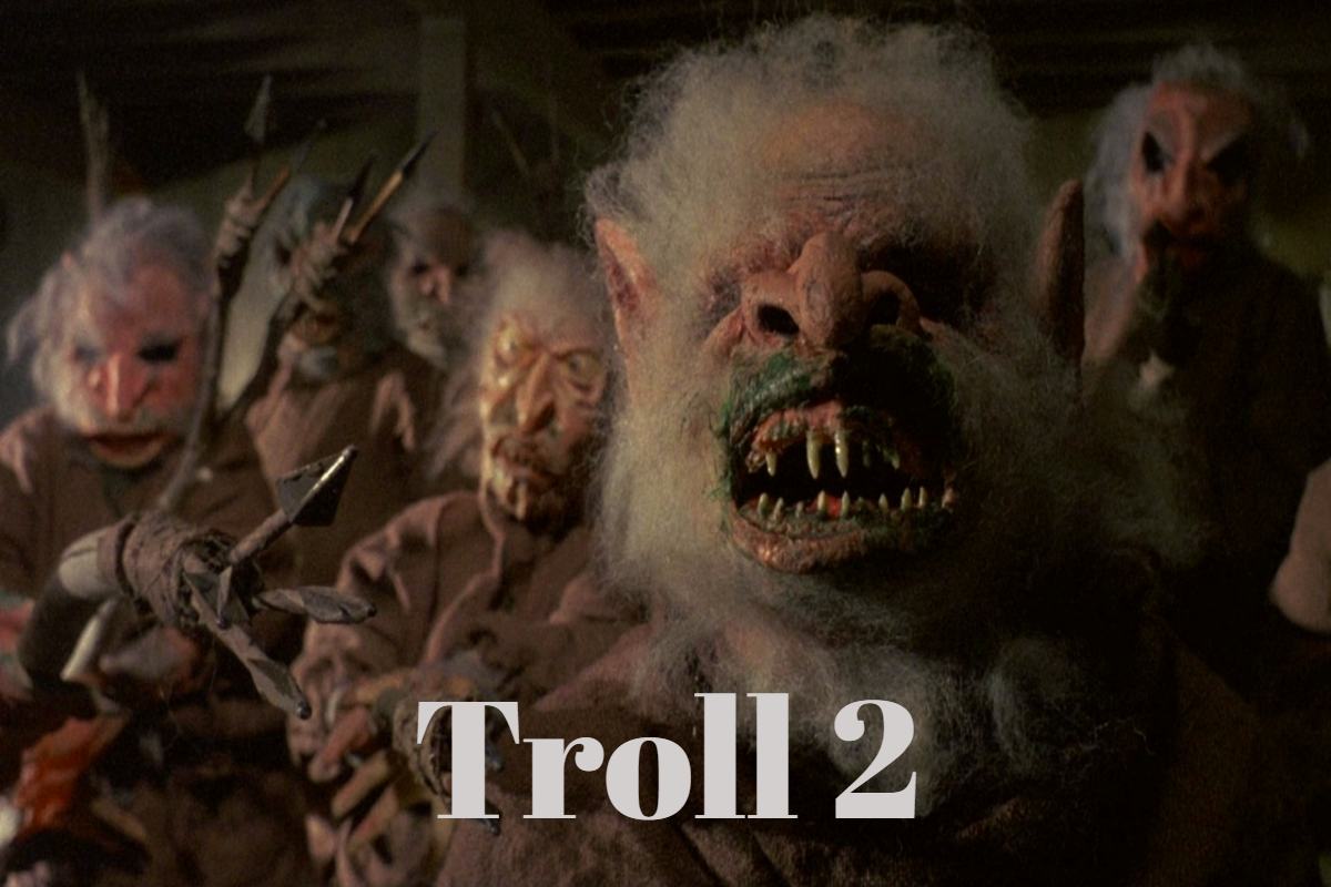 Poster of Troll 2 highlighting its cult movie status.