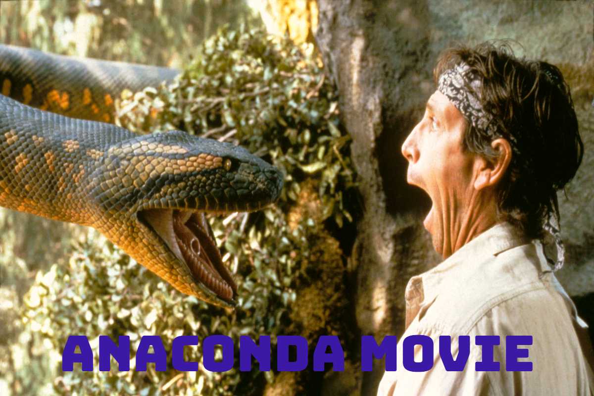 Anaconda slithering through river.