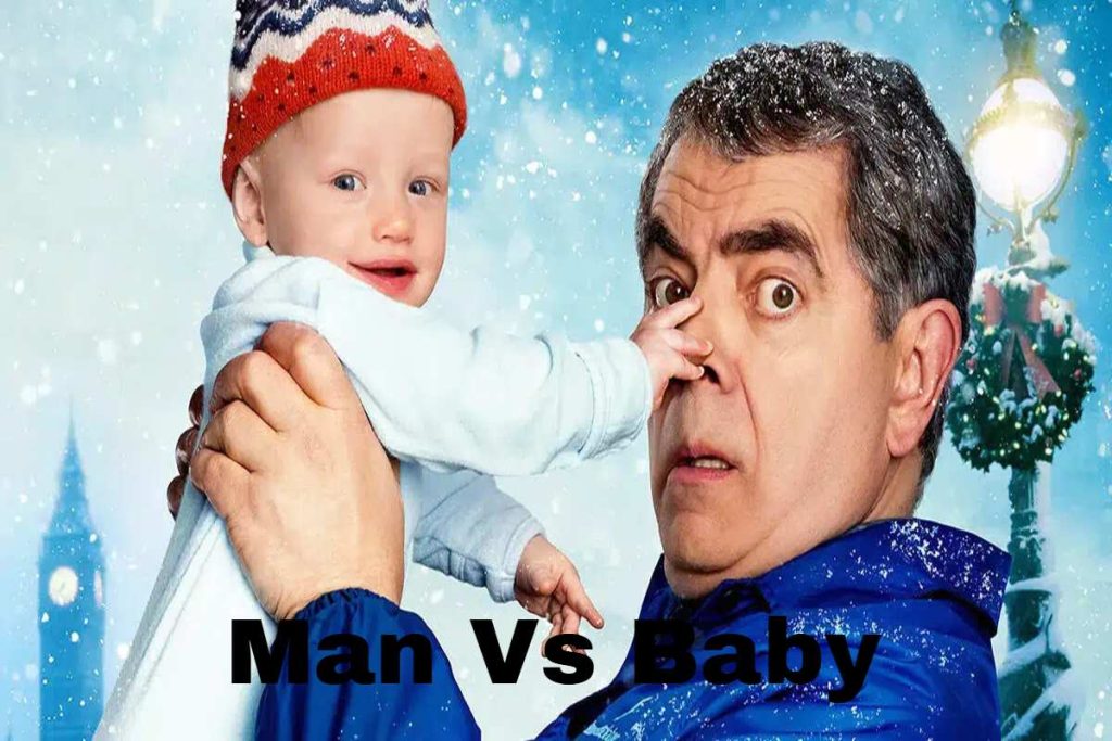 Man chasing crawling baby.