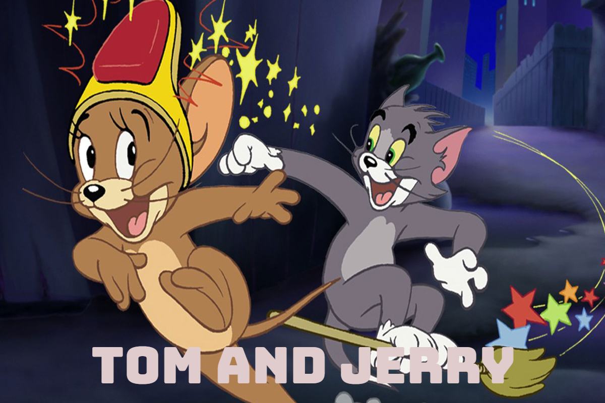 Jerry outsmarting Tom in a funny scene.