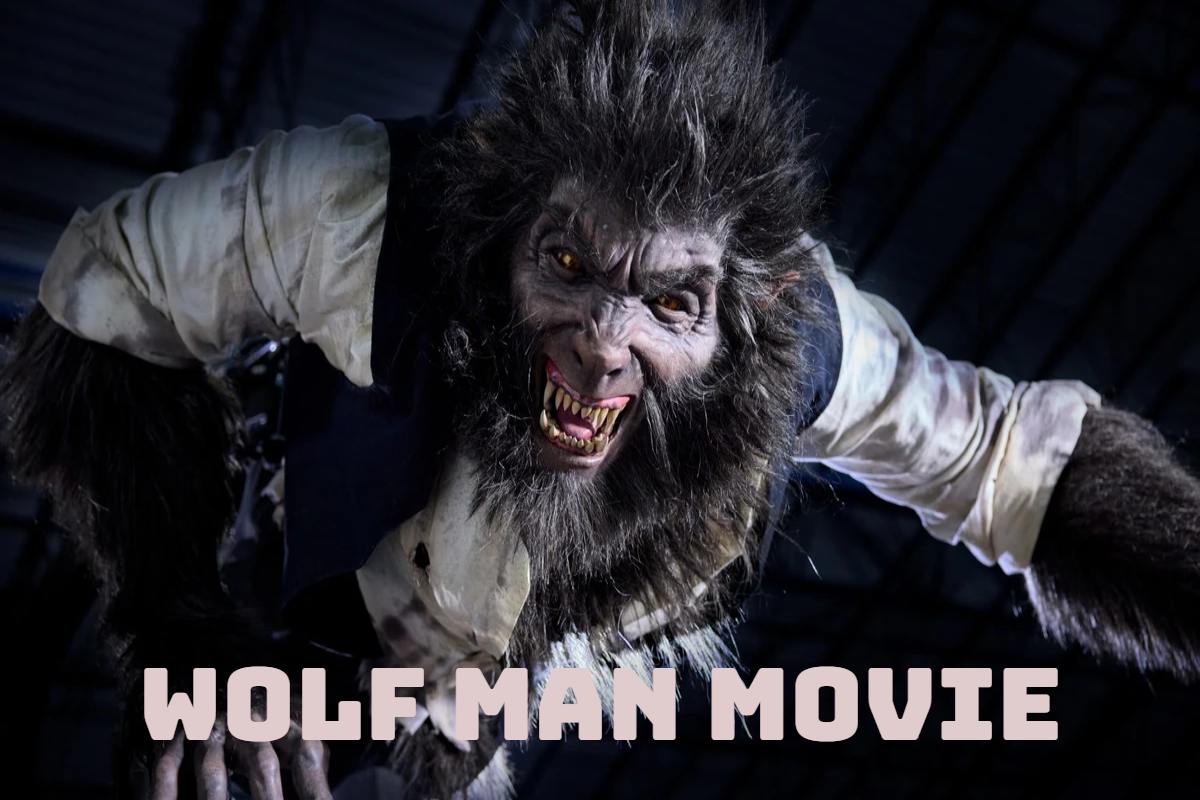 Wolf Man howling on rocky cliffs.