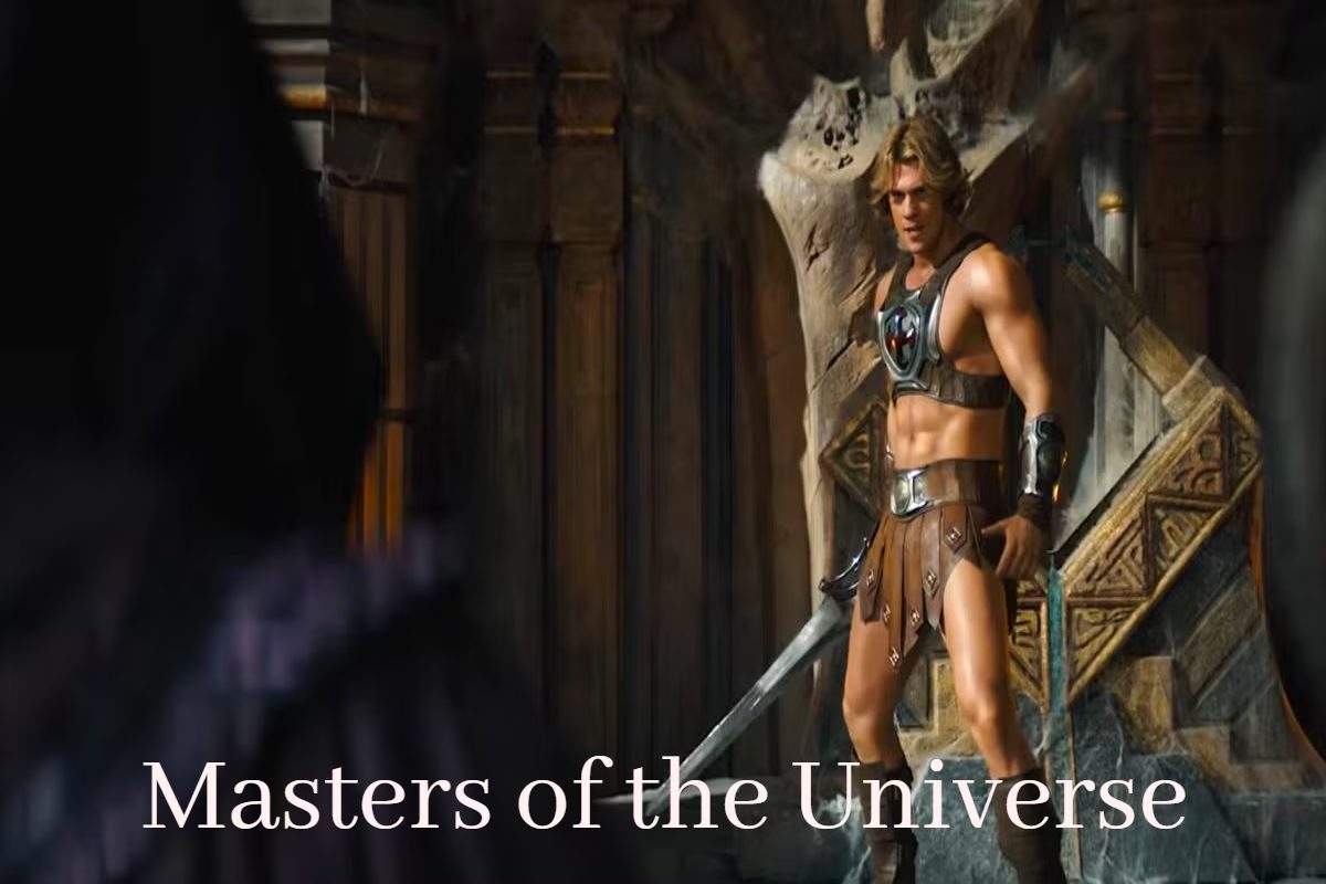Masters of the Universe action figures and animated heroes in battle.