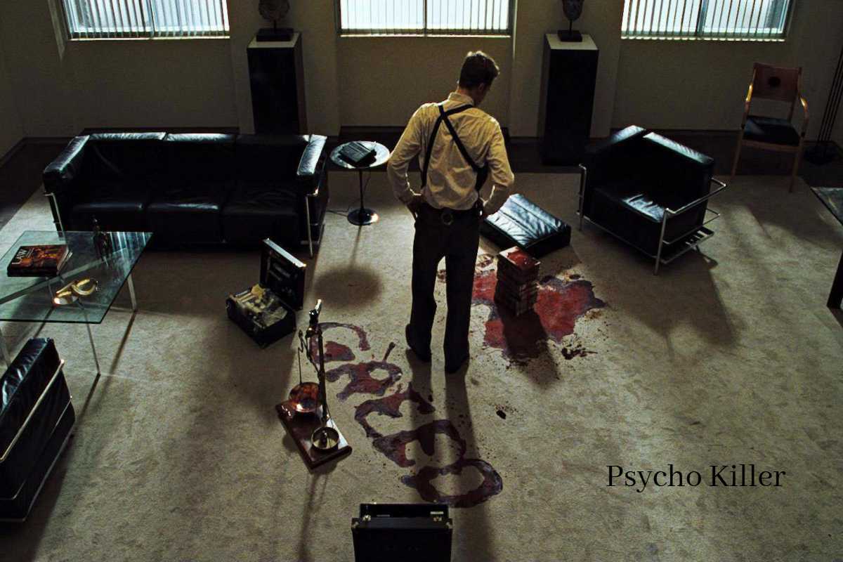 Psycho Killer in dark cinematic scene, suspense and terror.