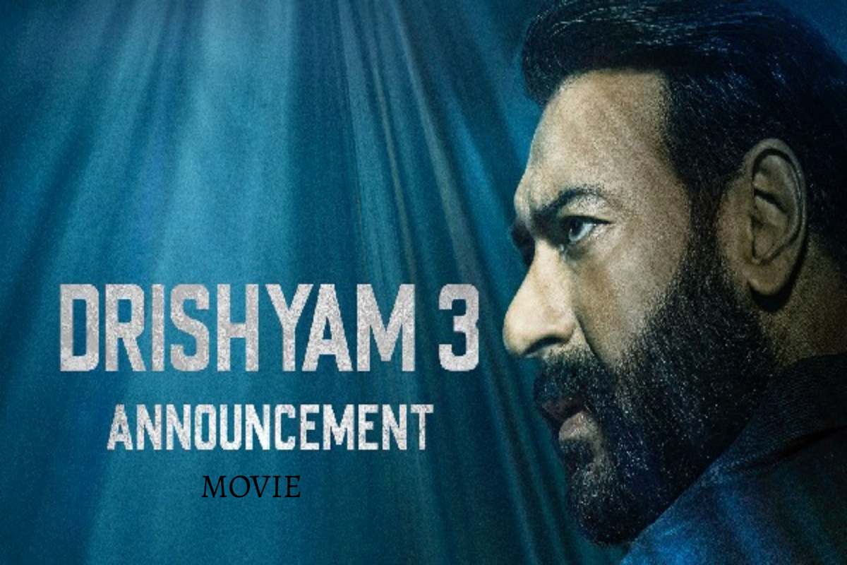 Drishyam 3 movie poster with suspenseful theme.