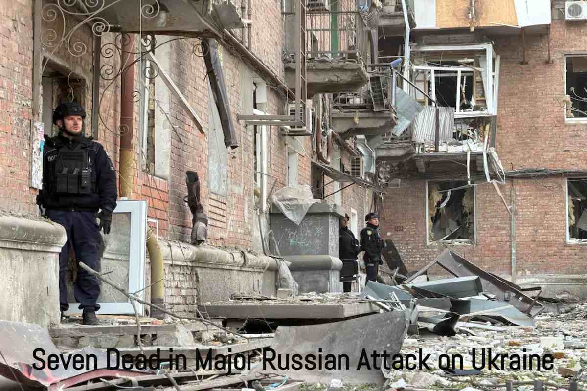 Ukrainian cities hit by Russian missile and drone attacks causing casualties and разрушation in residential areas.