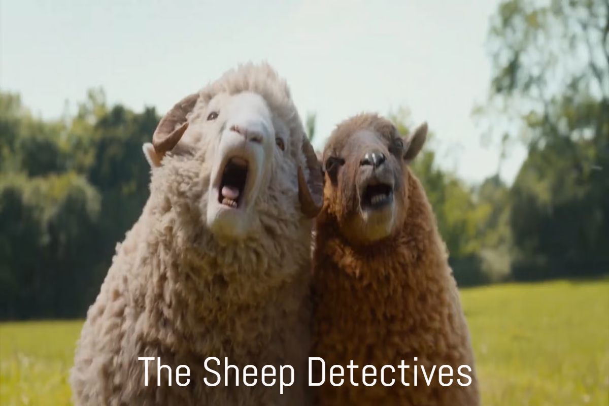 The Sheep Detectives team exploring mystery village scene.