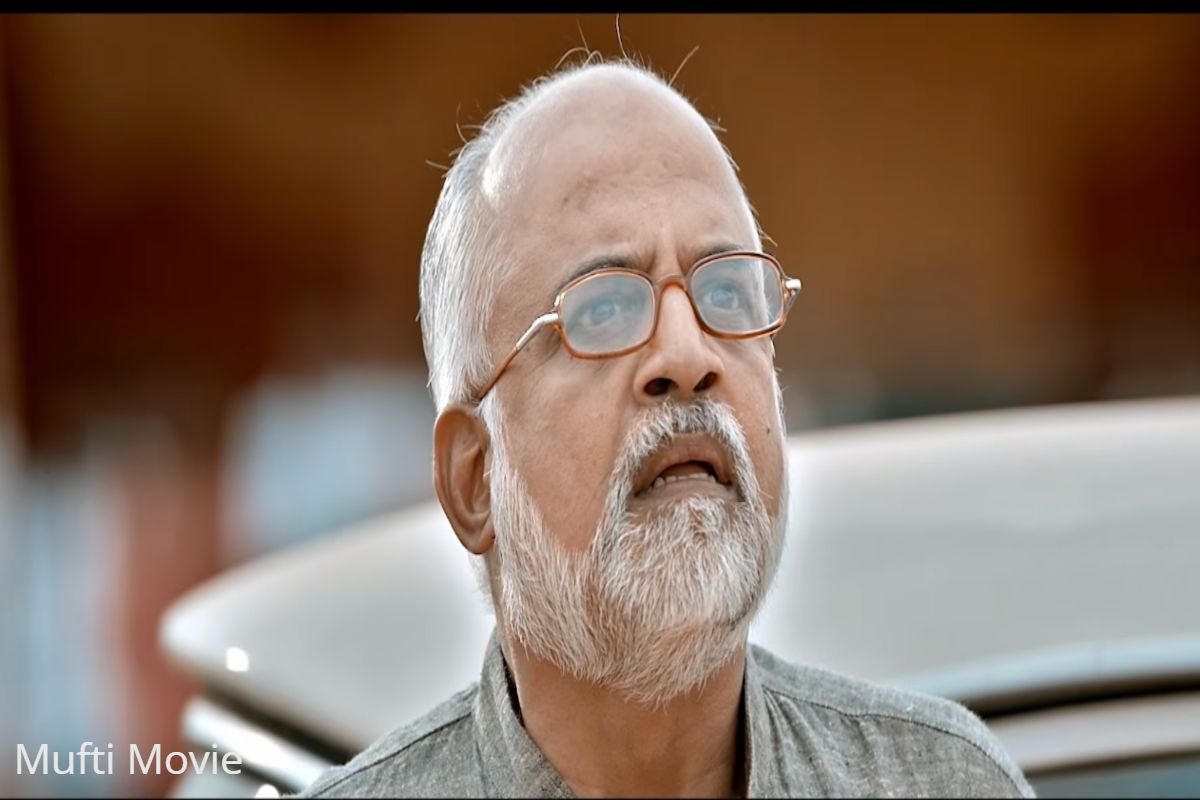 Mufti Movie characters in serious confrontation scene.